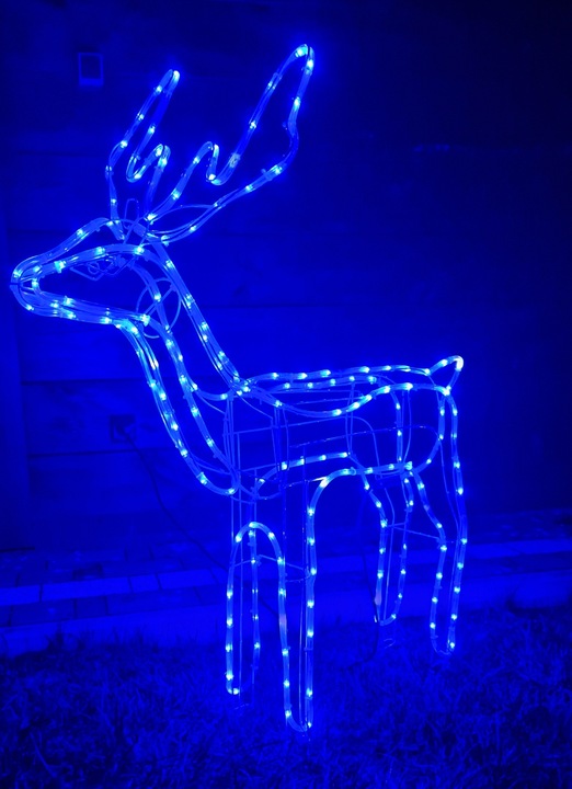 Renifer LED Świąteczny Świecący Figurka Na Zewnątrz XL 85 Duży Niebieski