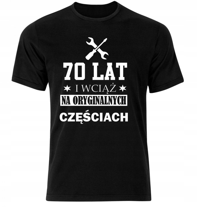 Koszulka męska czarna na 70 -te urodziny 70 lat