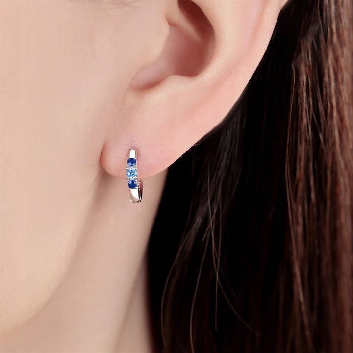 Kolczyki Srebrne PRÓBA 925 KOŁA OBRĘCZE SREBRO Kółka z Cyrkoniami Damskie