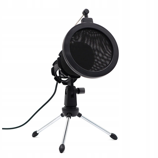 MIKROFON ZE STATYWEM STOJAKIEM DO NAGRYWANIA STUDYJNY YOUTUBE GAMING