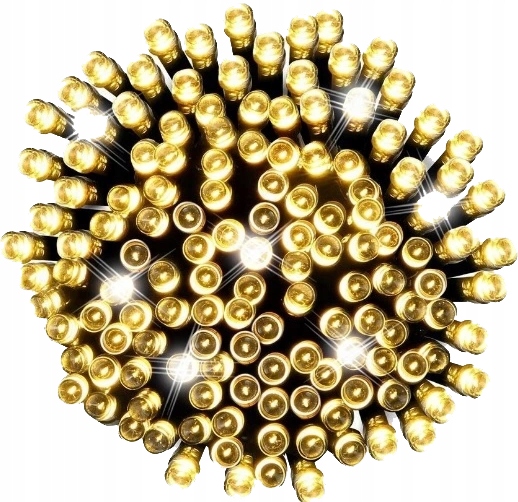 Lampki SOPLE Zewnętrzne GRUBE 100 LED 4,25m CIEPŁE BIAŁE + FLASH + Gniazdo