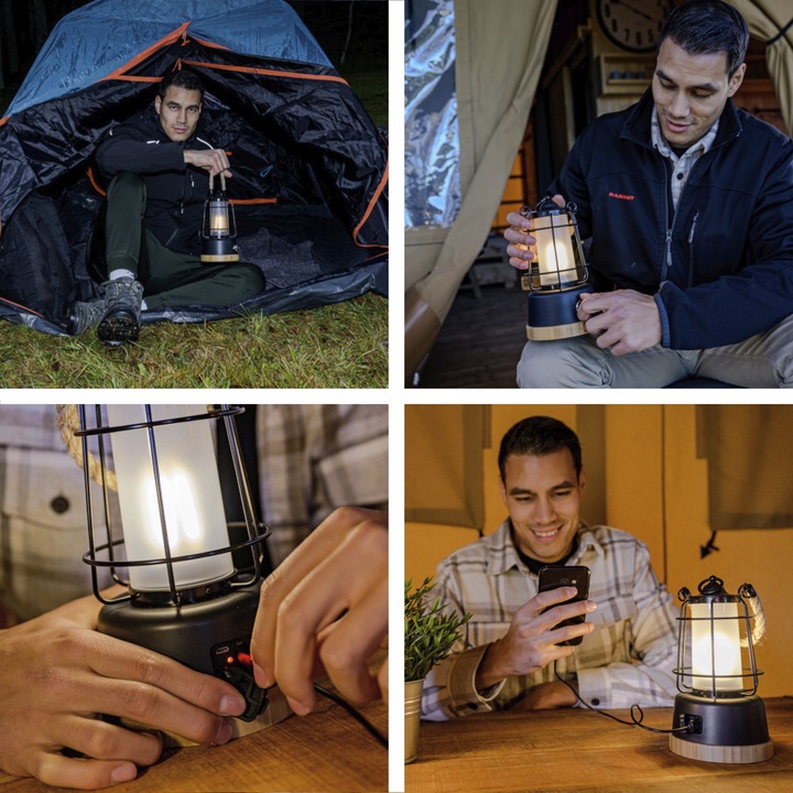 LAMPKA KEMPINGOWA LATARKA AKUMULATOROWA POD NAMIOT POWERBANK USB IP44 75H