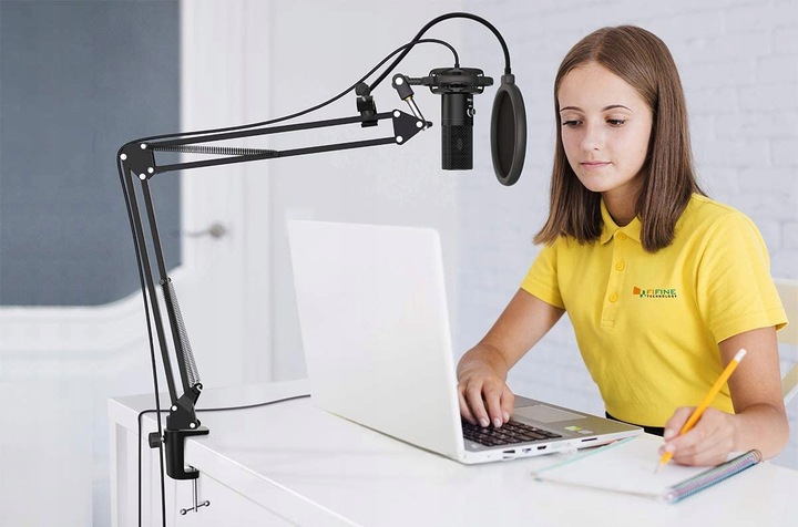 MIKROFON DO KOMPUTERA FIFINE T669 USB ZESTAW STATYW STUDYJNY RAMIĘ POPFILTR