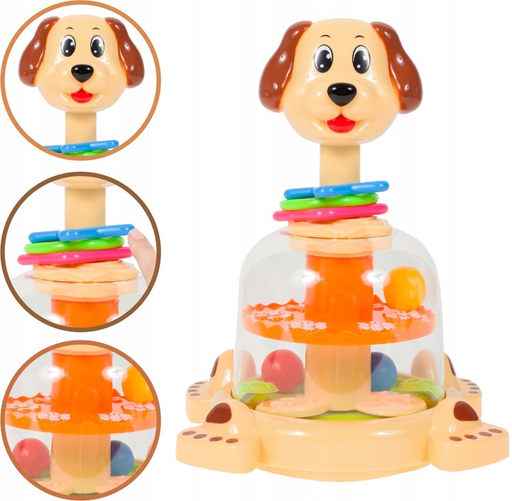 BĄCZEK SPINNER DLA DZIECI PIESEK Z KULECZKAMI ZABAWKA WIRUJĄCA DLA DZIECI