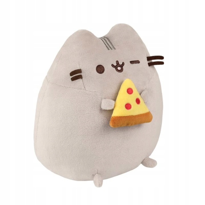 MASKOTKA PUSHEEN DLA DZIECKA Z PIZZĄ W ŁAPKACH 24cm PLUSZOWA PRZYTULANKA