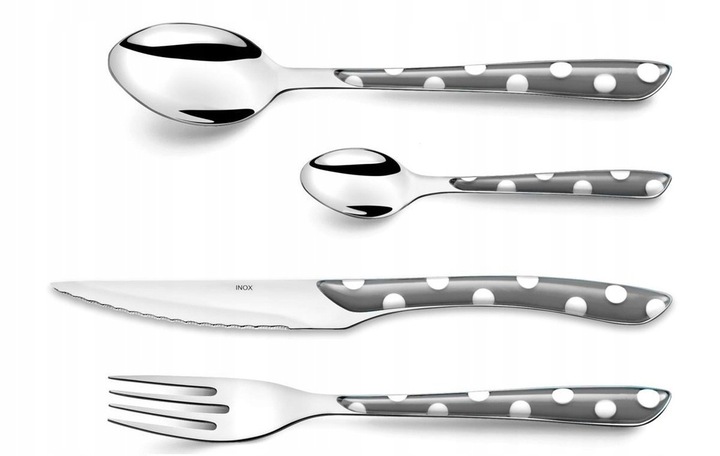 AMEFA 24 MODERN KOLOROWE SZTUĆCE ZESTAW KOMPLET ECLAT SZARY GRAFIT POIS