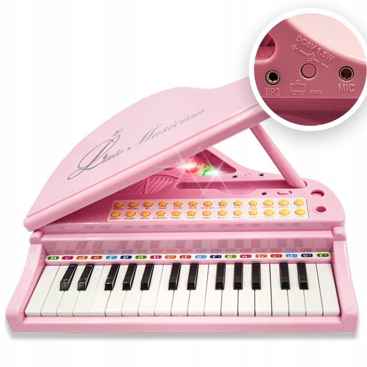 PIANINO ORGANY KEYBOARD DLA DZIECI KRZESEŁKO MIKROFON KARAOKE TRZY KOLORY