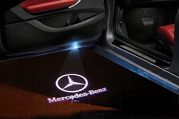 2x LED LOGO PROJEKTOR MERCEDES A B C M ML GL 4MATIC GLE GLA GLC