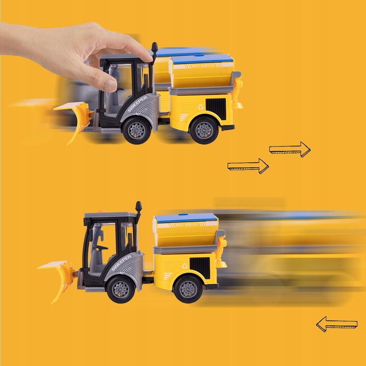 AUTO POJAZD ODŚNIEŻARKA DO ŚNIEGU SPYCHACZ ULICZNY LED DŹWIĘK NA BATERIE