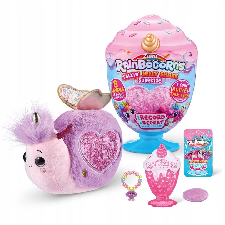 LODOWY PUCHAREK Z MÓWIĄCĄ MASKOTKĄ RAINBOCORNS TALKIN JELLY SHAKE SUPRISE