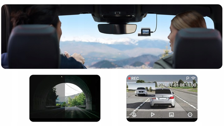 70mai Wideorejestrator A510 Kamera HDR + karta SAMSUNG 64GB EVO+