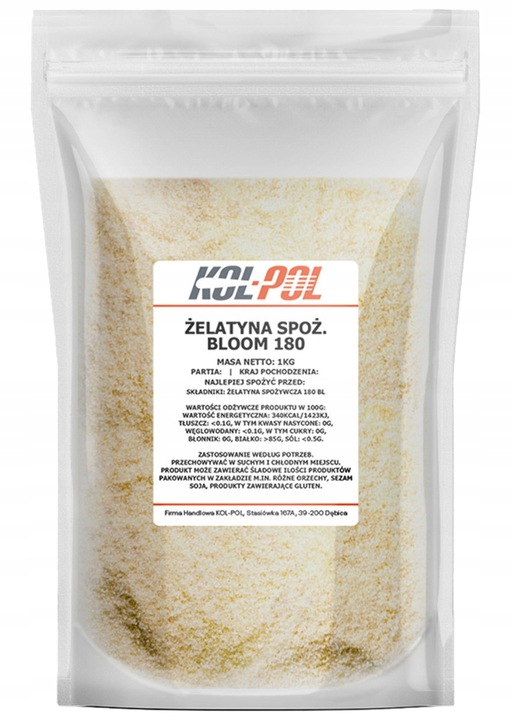 ŻELATYNA SPOŻYWCZA 180 BLOOM 2,5kg Na stawy jakość | KOL-POL
