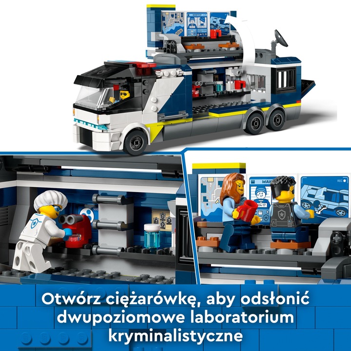 LEGO City Policyjna ciężarówka z laboratorium kryminalnym 60418