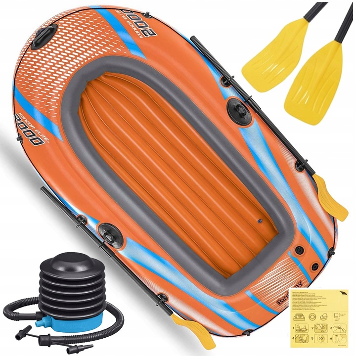 Ponton Dmuchany 2os.KONDOR Elite 2000 zestaw POMPKA WIOSŁA Bestawy 61141