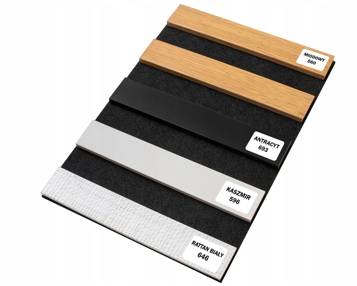 Lamele ścienne 54x260 cm, akustyczne na czarnym filcu - Kaszmir 596