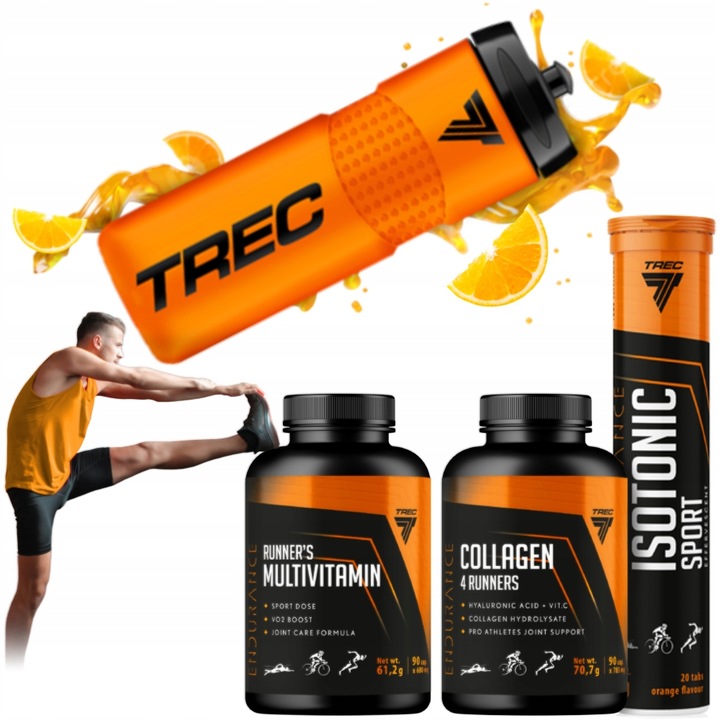 ZACZNIJ BIEGAĆ! ZESTAW ODŻYWEK DLA BIEGACZY NA START! IZOTONIK KOLAGEN TREC