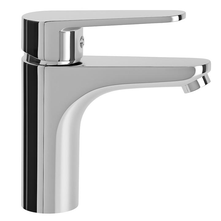 Bateria umywalkowa stojąca srebrna łazienkowa kran do umywalki chrom YOKA