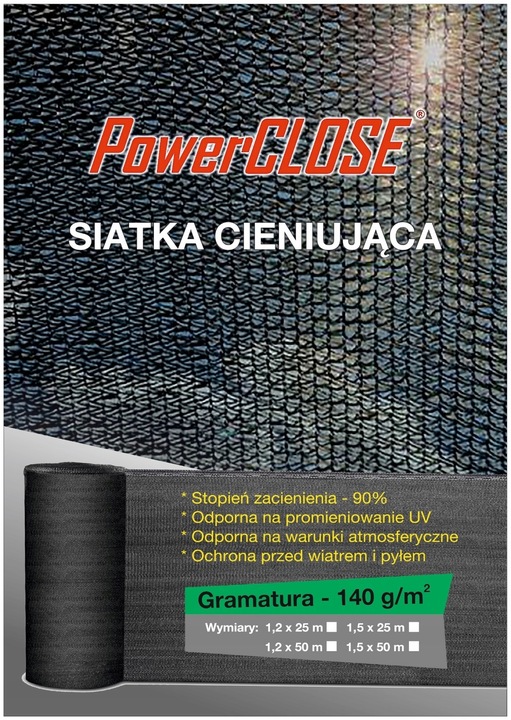 Siatka cieniująca 90% grafitowa maskująca 1,5x10m na płot ogrodzenie