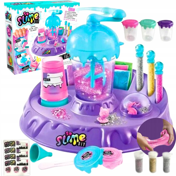 FABRYKA SLIME GLUTY DUŻY ZESTAW BROKAT SOSLIME FABRYKA DO ROBIENIA GLUTÓW