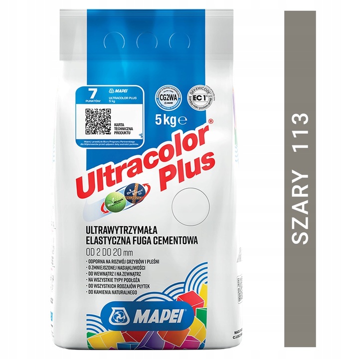 Fuga Cementowa Mapei Ultracolor Plus 5kg - 113 Szara