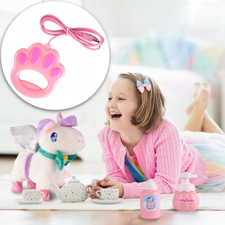 JEDNOROŻEC INTERAKTYWNY MASKOTKA KONIK CHODZI NA SMYCZY NA BATERIĘ