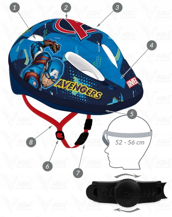 4x ochraniacze kask rowerowy rękawiczki na rower Avengers Ironman Kapitan A