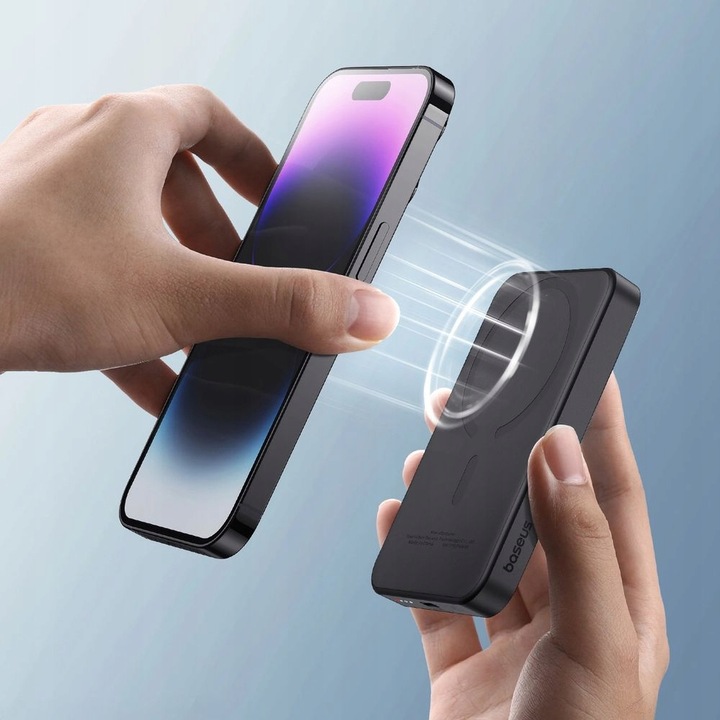 Powerbank indukcyjny z kablem USB-C Baseus do MagSafe Qi QC PD 5000mAh 20W