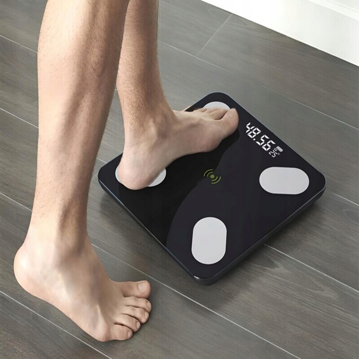 WAGA ANALITYCZNA ŁAZIENKOWA SLIM 180KG SMART + 31w1 ANDROID iOS PRECYZYJNA