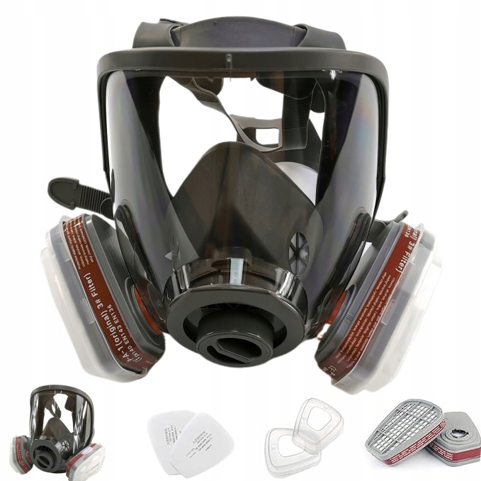 MASKA LAKIERNICZA PEŁNOTWARZOWA TYPu 3M 6800 GAZOWA CHEMICZNA FILTRY x10
