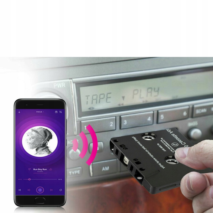 ADAPTER KASETY BLUETOOTH5.0 AUTA AUDIO ODBIORNIK