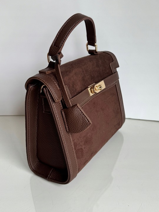 Torebka Gallantry Paris HIT czekoladowa zamsz eco brązowa listonoszka brąz