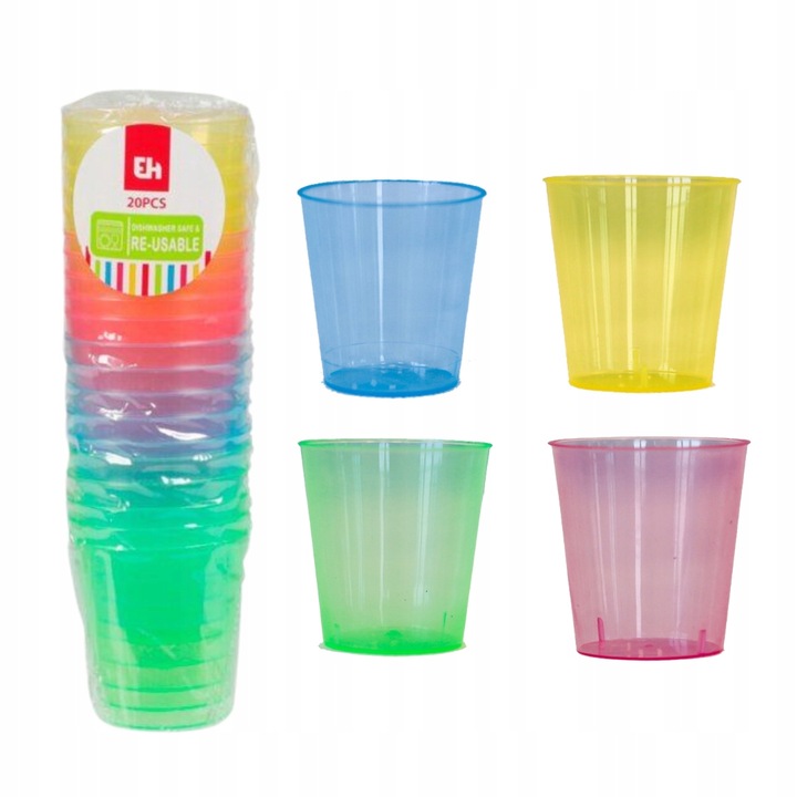 Plastikowe kieliszki do shotów wódki 20 szt 30ml