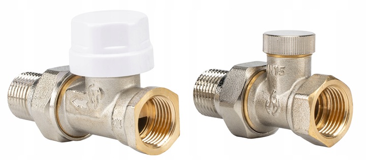 ZESTAW TERMOSTATYCZNY PROSTY ZAWORY FI 1/2" GŁOWICA TERMOSTATYCZNA KOMPLET