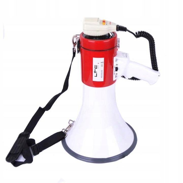 Profesjonalny MEGAFON 50W USB SD MP3 akumulator