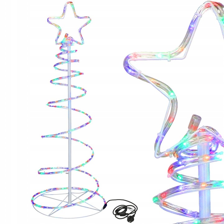 CHOINKA LED 135cm WĄŻ ŚWIETLNY LAMPKI ZEWNĘTRZNE MULTIKOLOR ŚWIETLNA OZDOBA