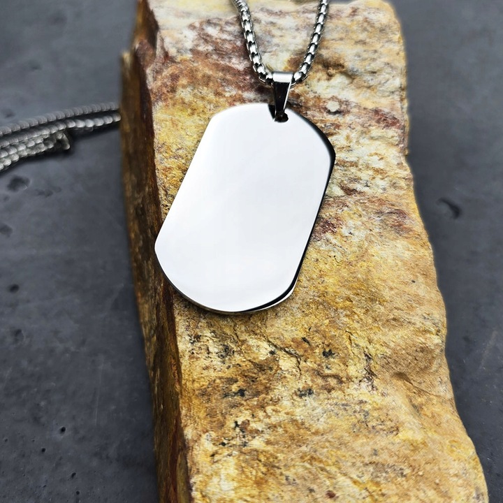 Nieśmiertelnik ze stali z Dedykacją dla Syna Prezent Personalizowany