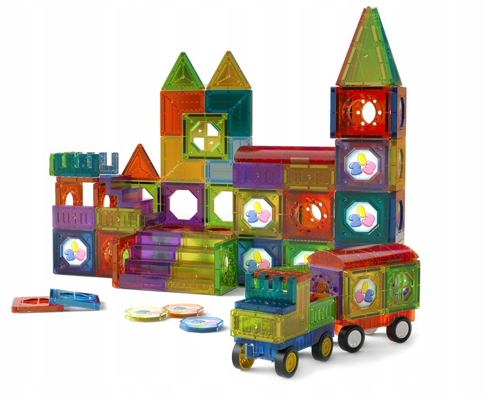 KLOCKI MAGNETYCZNE KONSTRUKCYJNE DUŻE PANELE EDUKACYJNE 3D DLA DZIECI 149EL