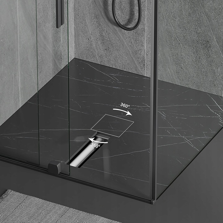 ODPŁYW LINIOWY KWADRATOWY 15x15 CM INOX OBROTOWY NISKI SYFON 360 DL07 FIX