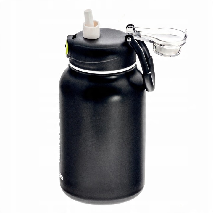 KUBEK TERMICZNY BIDON TERMOS PRÓŻNIOWY 800ml blokada uchwyt ustnik + SŁOMKA