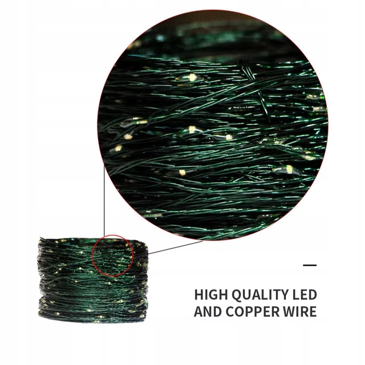 Lampki druciki mikro 1000LED 100 METRÓW NA ZIELONYM KABLU