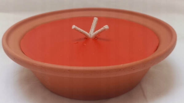 Klasyczny zalewany odkryty znicz ceramiczny OTWARTY WICHROWY GLINIANY 2szt