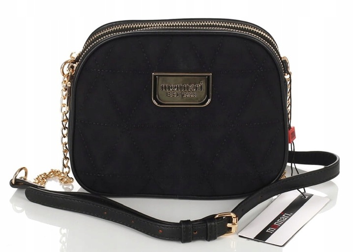 MONNARI Efektowna torebka listonoszka na pasku z łańcuszkiem Zamsz