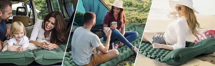 MATA SAMOPOMPUJĄCA KARIMATA DMUCHANA MATERAC 200X70X10CM zPODUSZKĄ MATERAC