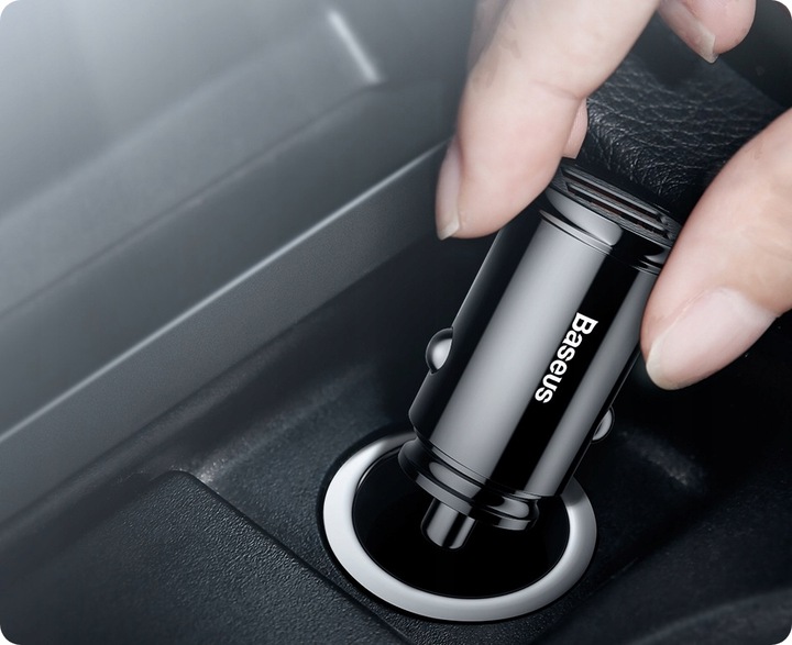 BASEUS SZYBKA ŁADOWARKA SAMOCHODOWA DO TELEFONU 30W 2x USB 5A QC 3.0 AFC