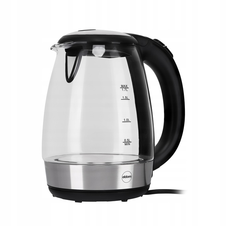 CZAJNIK ELEKTRYCZNY BEZPRZEWODOWY SZKLANY C415 ELDOM 2200 W 1,7 l