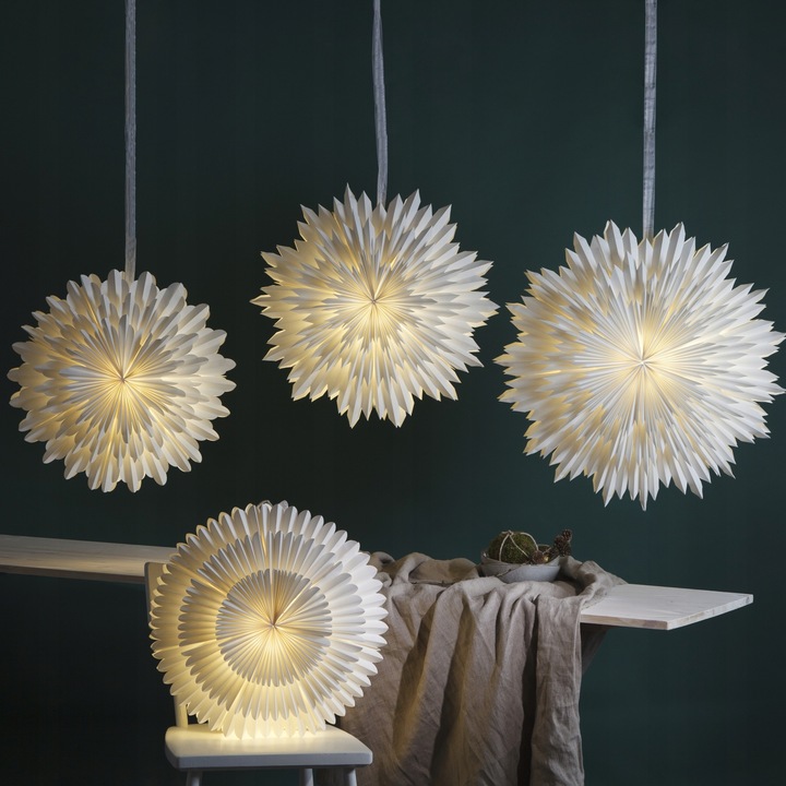 Gwiazda wisząca biała ICE 70 cm