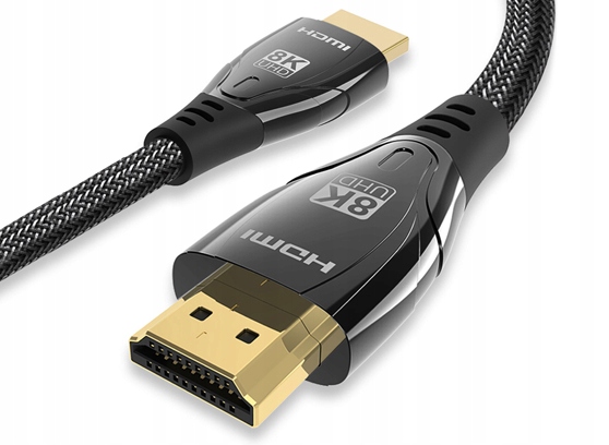 KABEL HDMI 2.1 48Gbps 8K 60Hz 4K 120Hz UHD HDR PRZEWÓD Z OPLOTEM DO PS5 5m