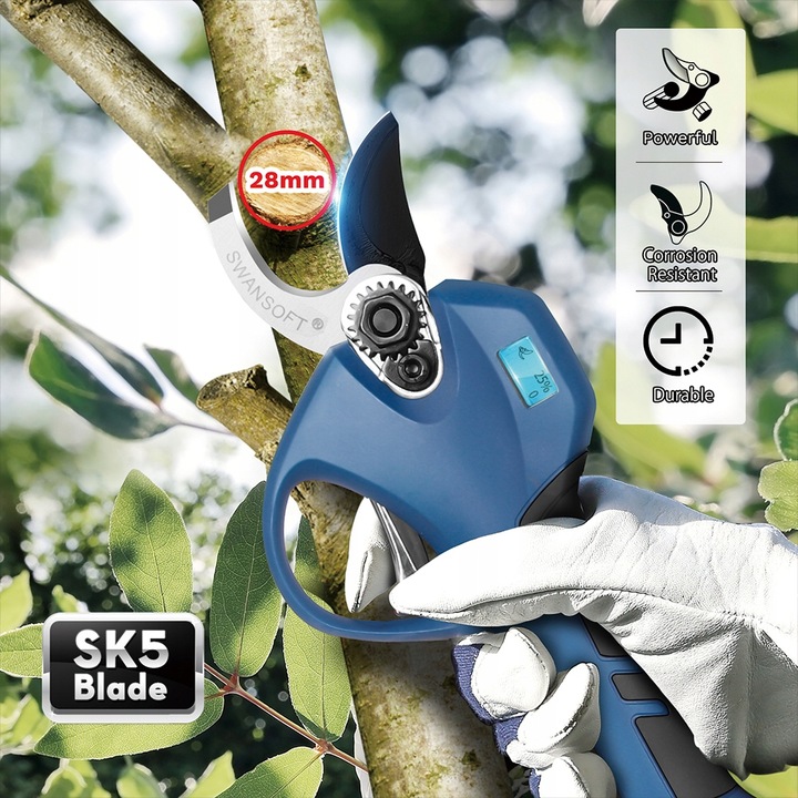 SWANSOFT Sekator Elektryczny, 850W 16,8V 2Ah, Sekator Sadowniczy PRU28