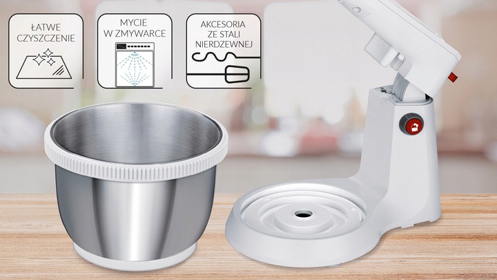 Mikser ręczny z misą biały MPM MMR-21Z