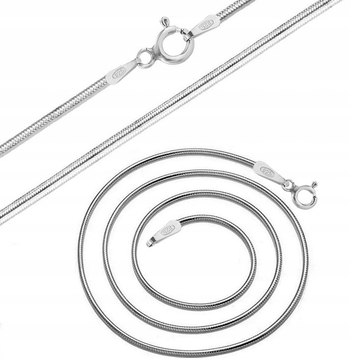 Łańcuszek srebrny damski żmijka naszyjnik 55 cm srebro próba 925 oryginalny